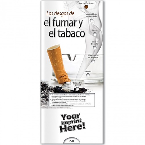 Pocket Slider Risks Of Smoking And Tobacco (Spanish) Custom Printed